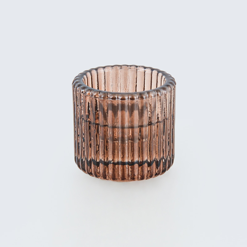 Bougeoir strié marron
