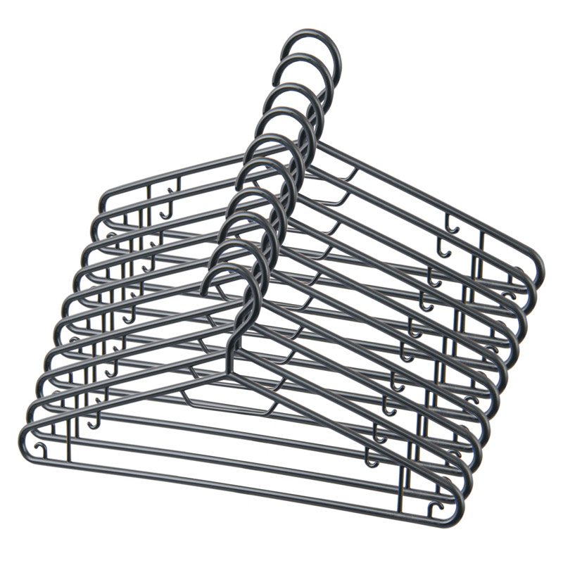 Lot de 10 cintres en plastique noir