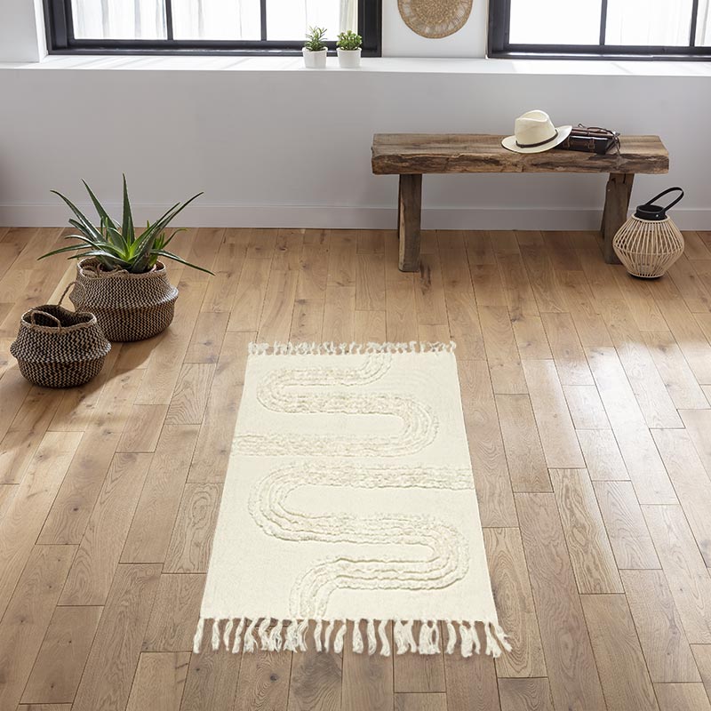 Tapis tufté 'Elea' écru