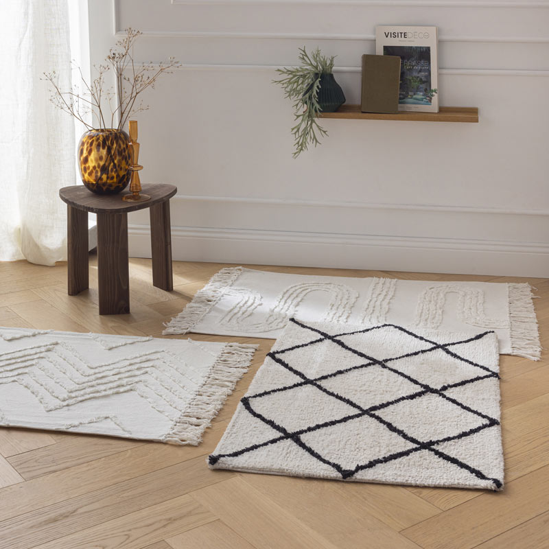 Tapis tufté 'Elea' écru