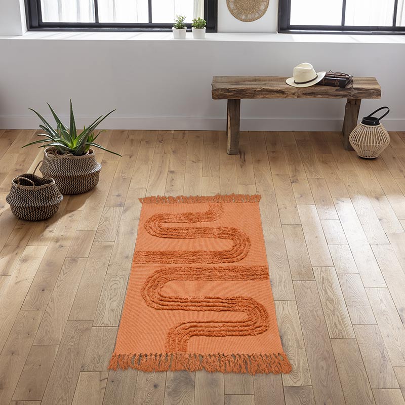 Tapis tufté 'Elea' terracotta