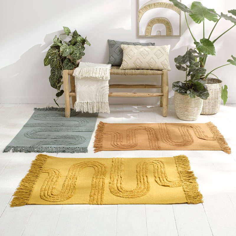 Tapis tufté 'Elea' jaune safran