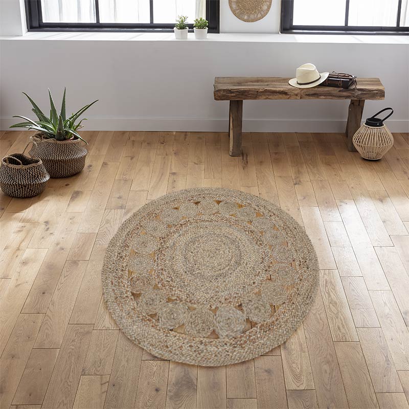 Tapis rond en jute 'Java'