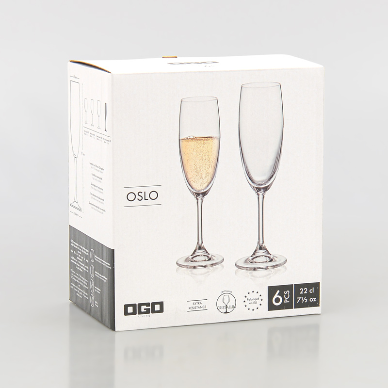Lot de 6 flûtes 'Oslo' 