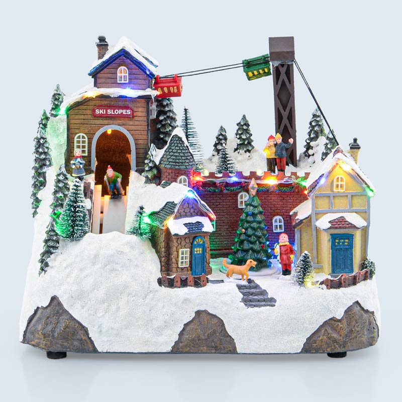 Scénette station de ski animée 