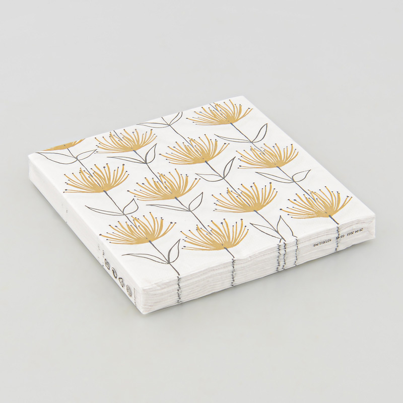 Lot de 20 serviettes 'Flowers on fire gold'
