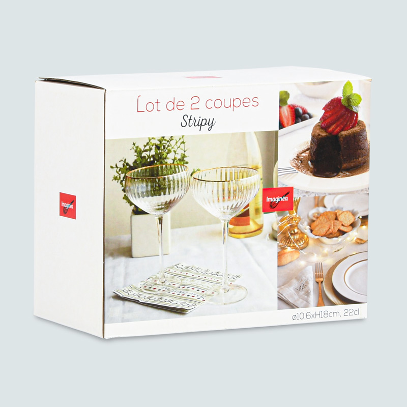Lot de 2 coupes 'Stripy' 