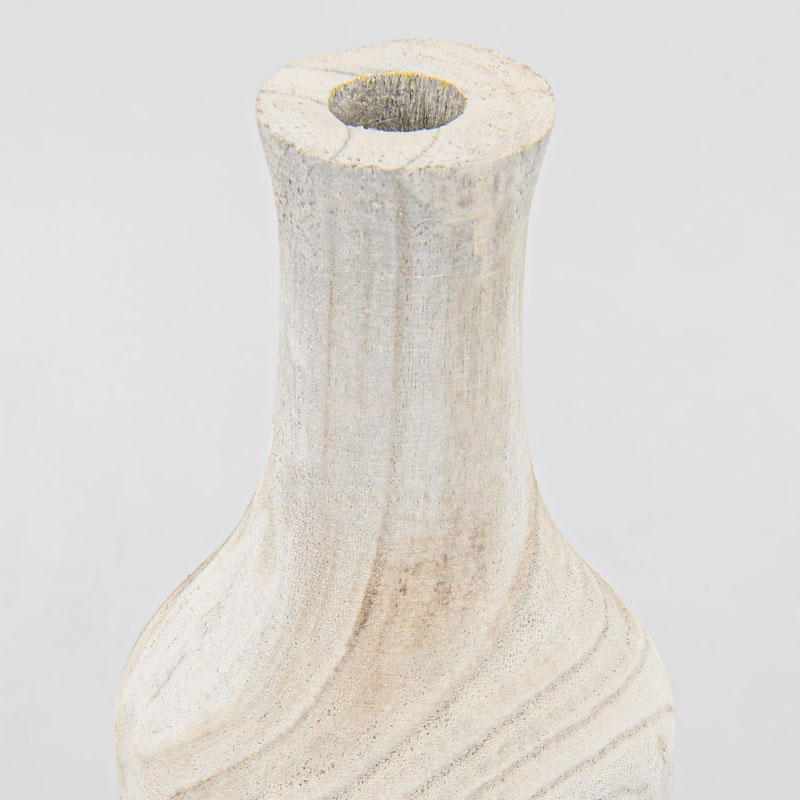 Vase en paulownia gris blanc