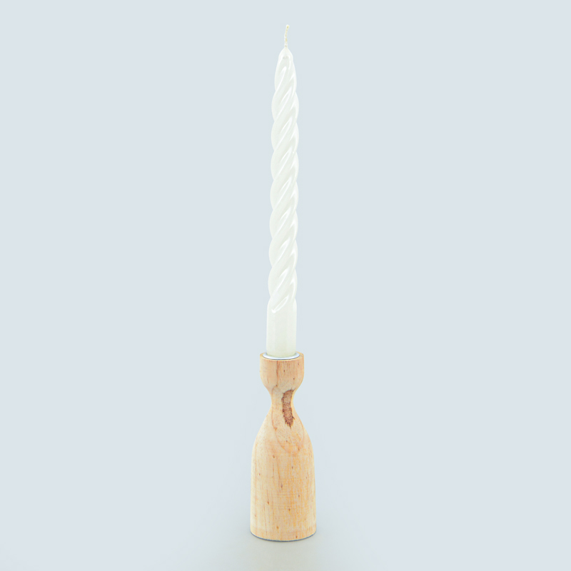 Porte-bougie couleur bois