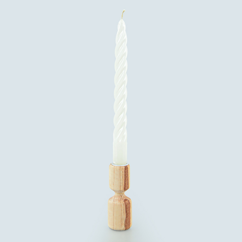 Porte-bougie couleur bois