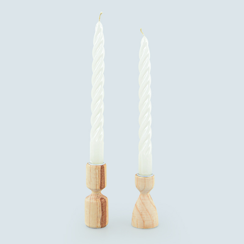 Porte-bougie couleur bois
