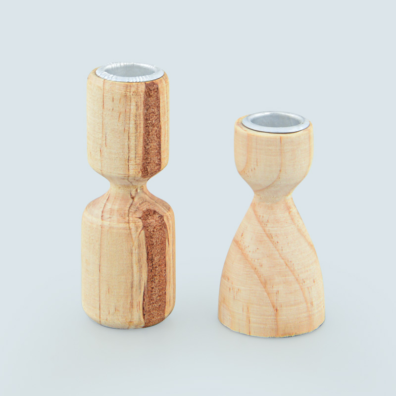 Porte-bougie couleur bois