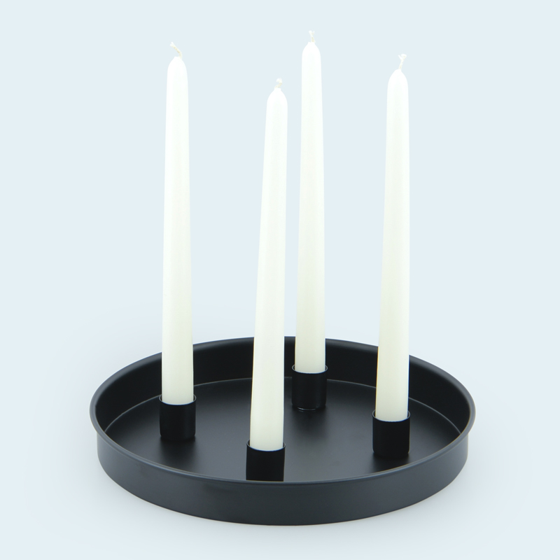 Plateau portes-bougies noir