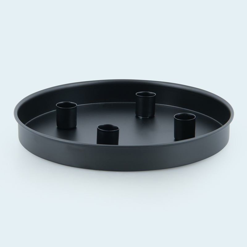 Plateau portes-bougies noir
