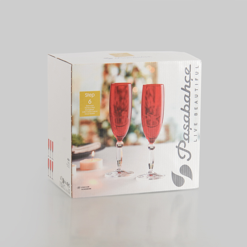 Lot de 6 flûtes 'Step Red' rouges 