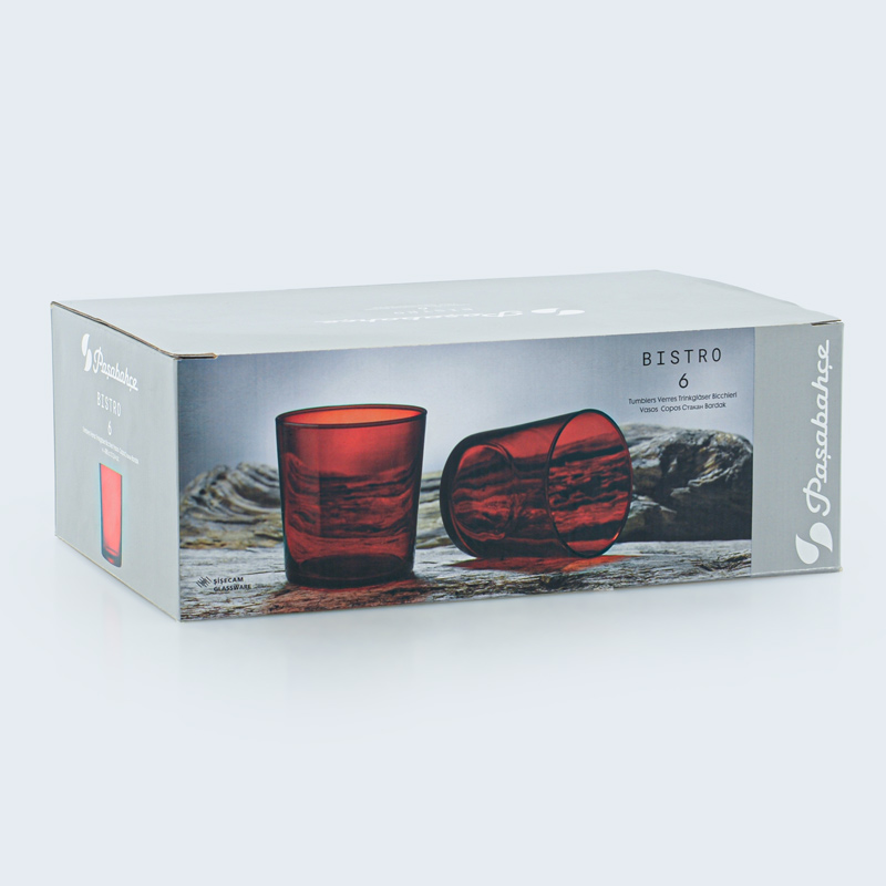 Lot de 6 verres rouges 'Bistro Red' 