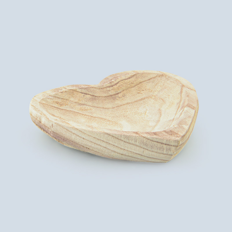 Vide de poche coeur en Paulownia
