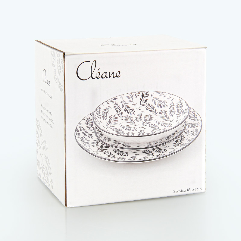Service de 18 pièces 'Cleane' noir et blanc