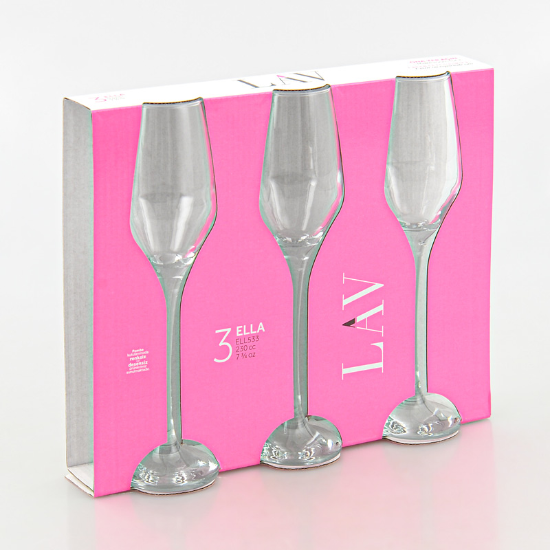 Lot de 3 flûtes 'Ella Elegance' 23cl