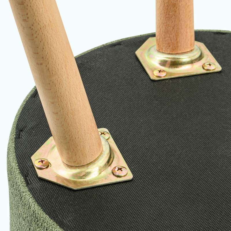 Tabouret coffre rond 'Luxury' kaki
