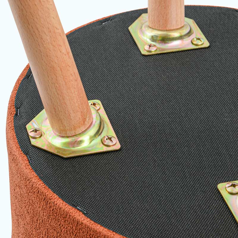 Tabouret coffre rond 'Luxury' terracotta