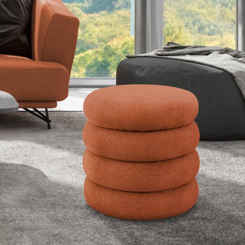 Pouf 'Luxury' couleur terracota