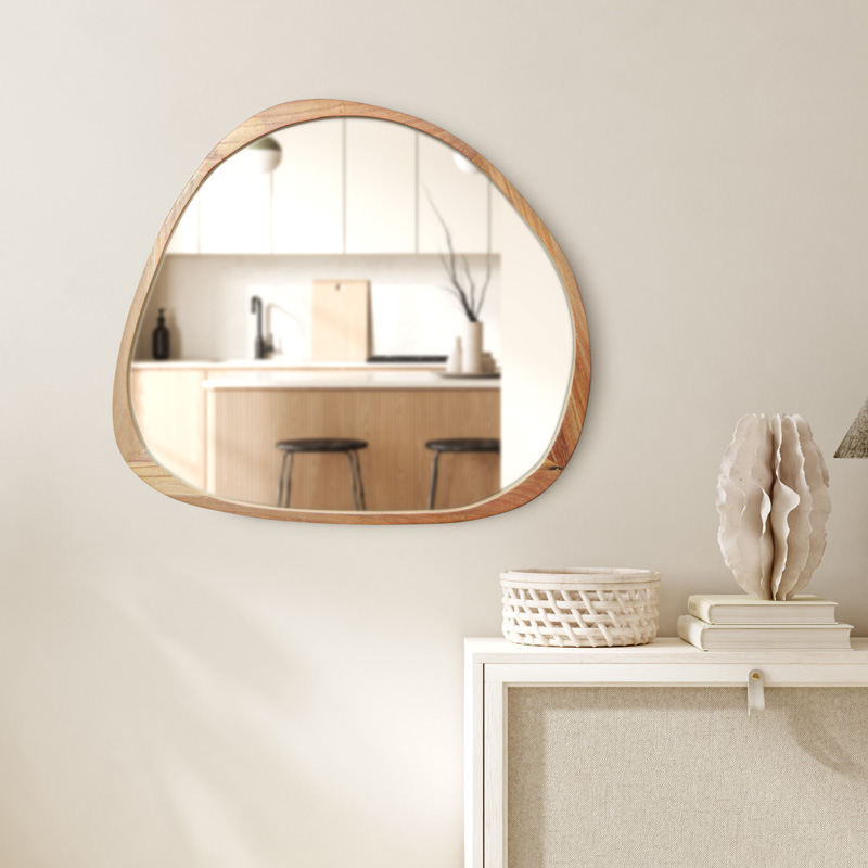 Miroir forme organique en Paulownia