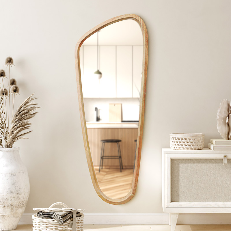 Miroir forme organique en Paulownia