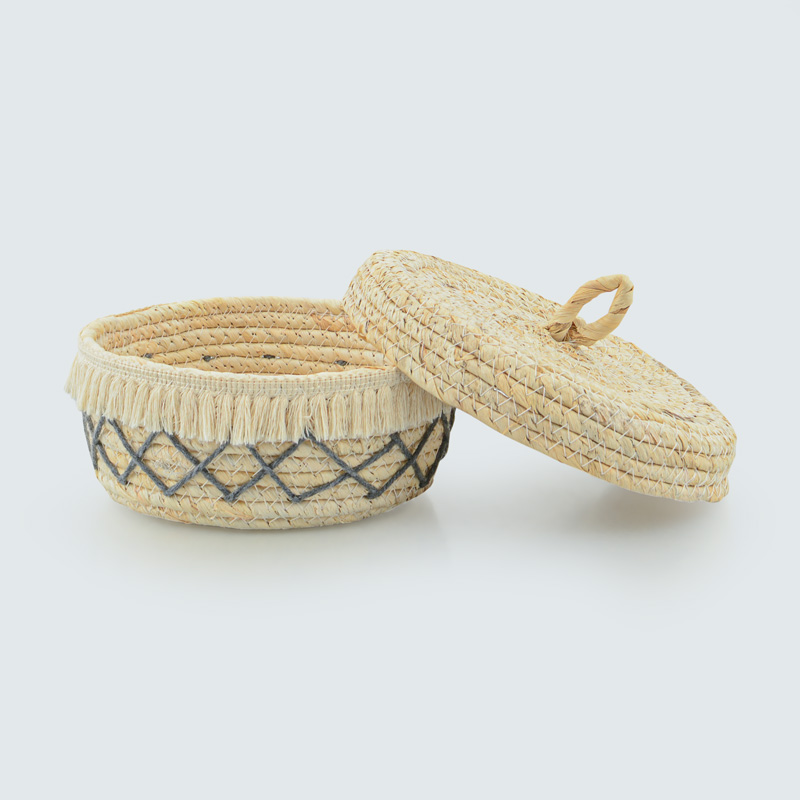 Panier avec couvercle 'Boho Dreams' beige