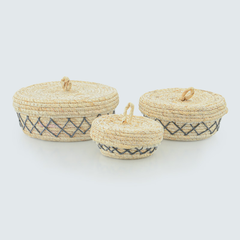 Panier avec couvercle 'Boho Dreams' beige