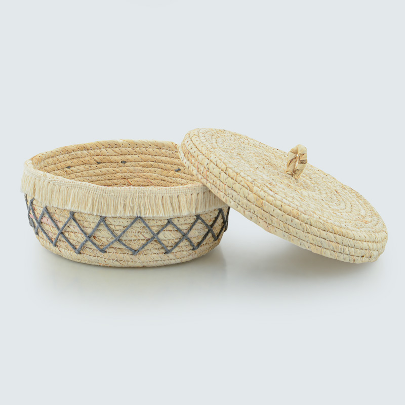 Panier avec couvercle 'Boho Dreams' beige
