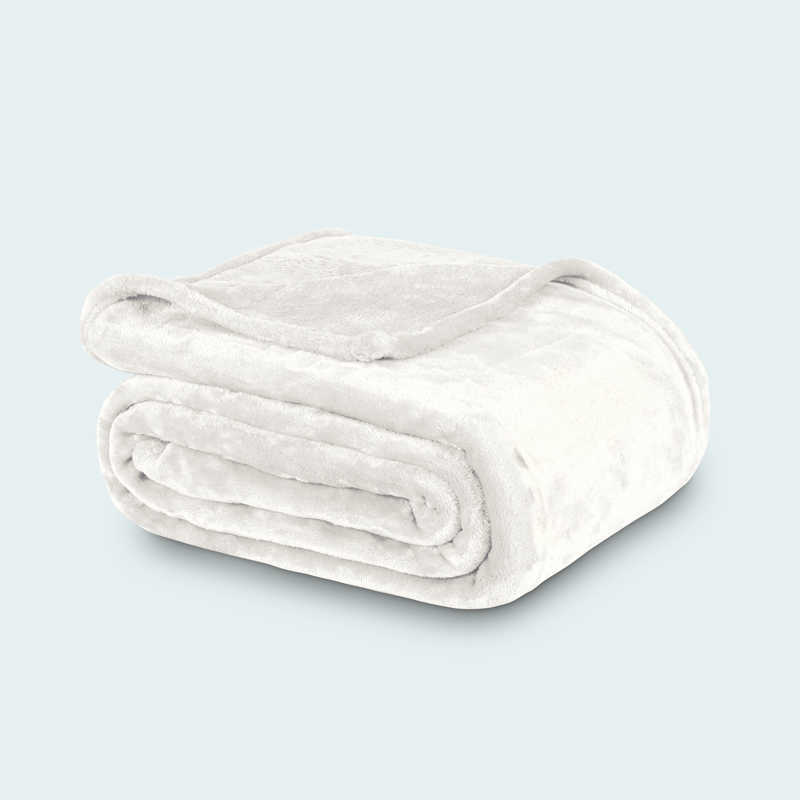 Plaid microfibre super doux 'Alaska' blanc