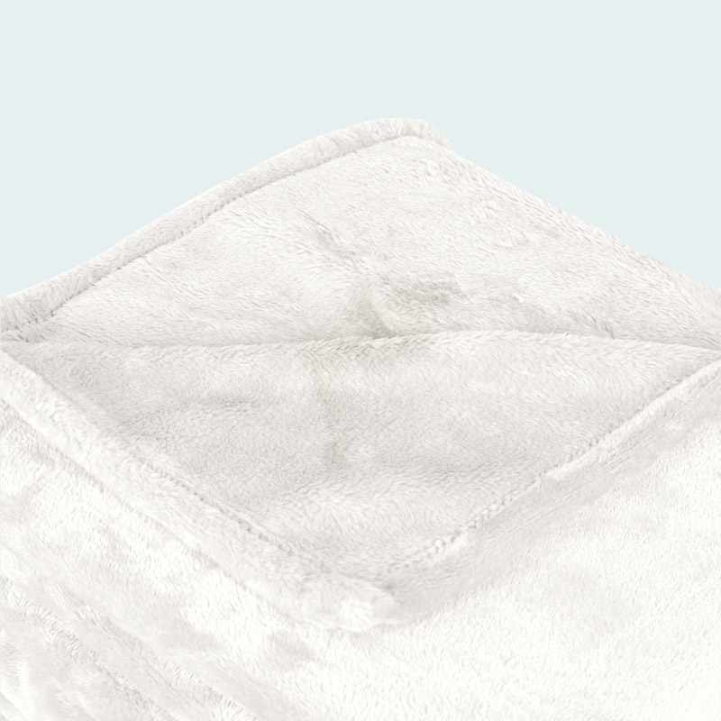 Plaid microfibre super doux 'Alaska' blanc