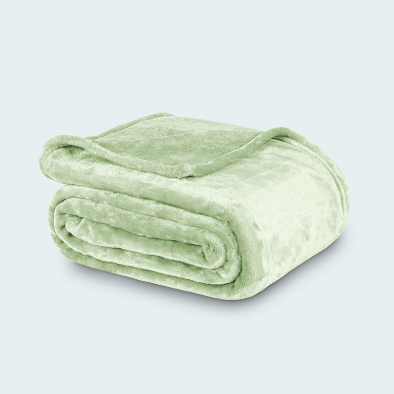 Plaid microfibre super doux 'Alaska' vert