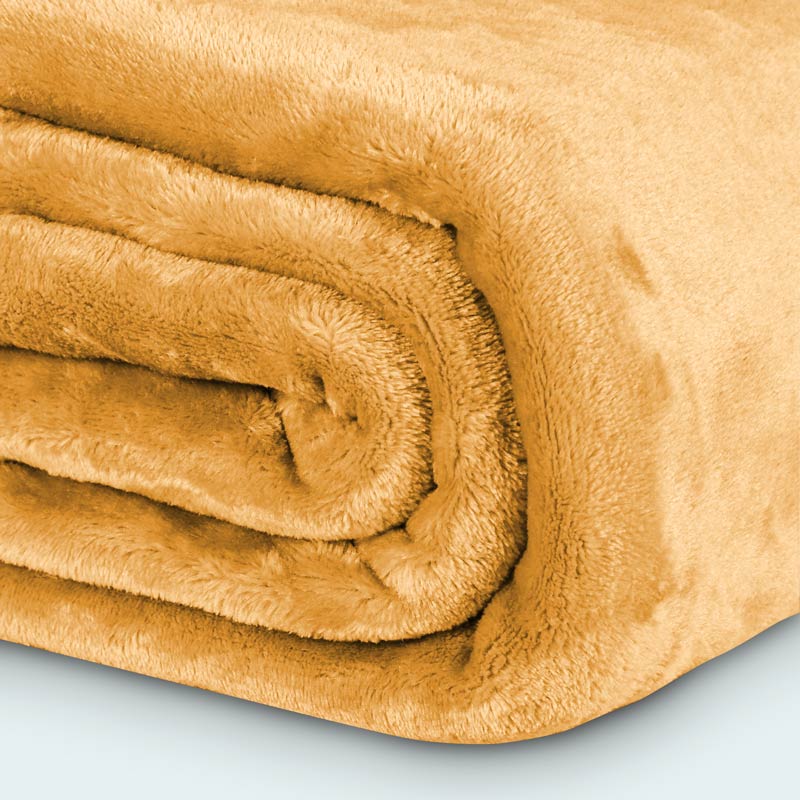 Plaid microfibre super doux 'Alaska' jaune 