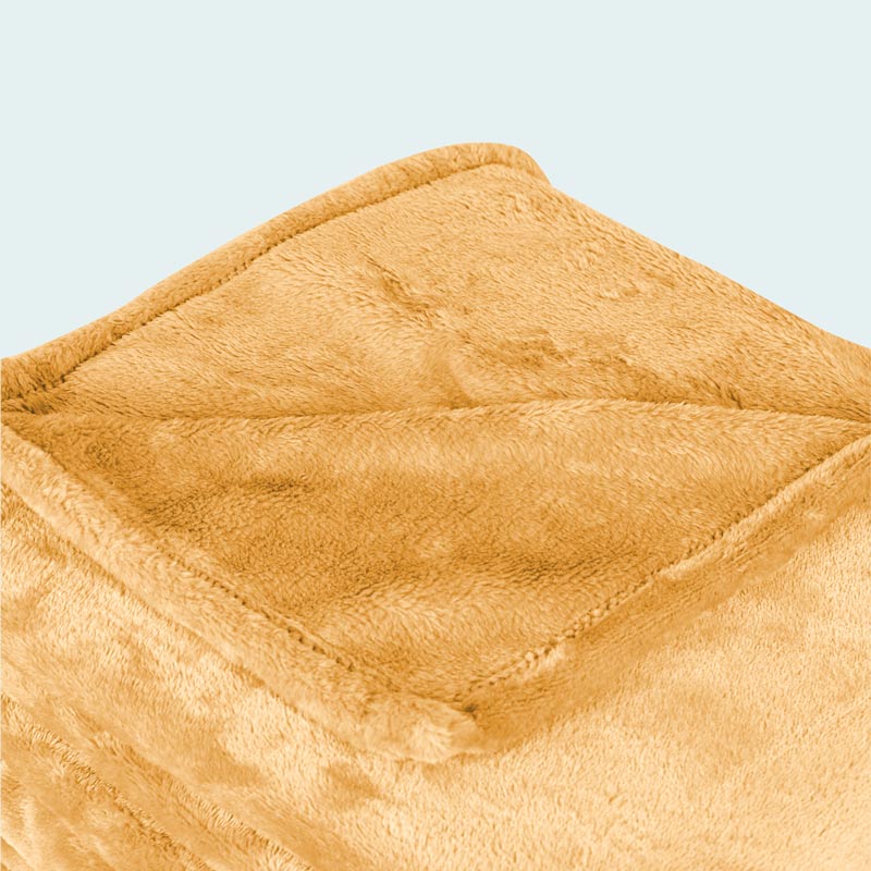 Plaid microfibre super doux 'Alaska' jaune 