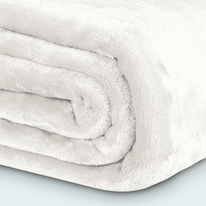 Plaid microfibre super doux 'Alaska' blanc
