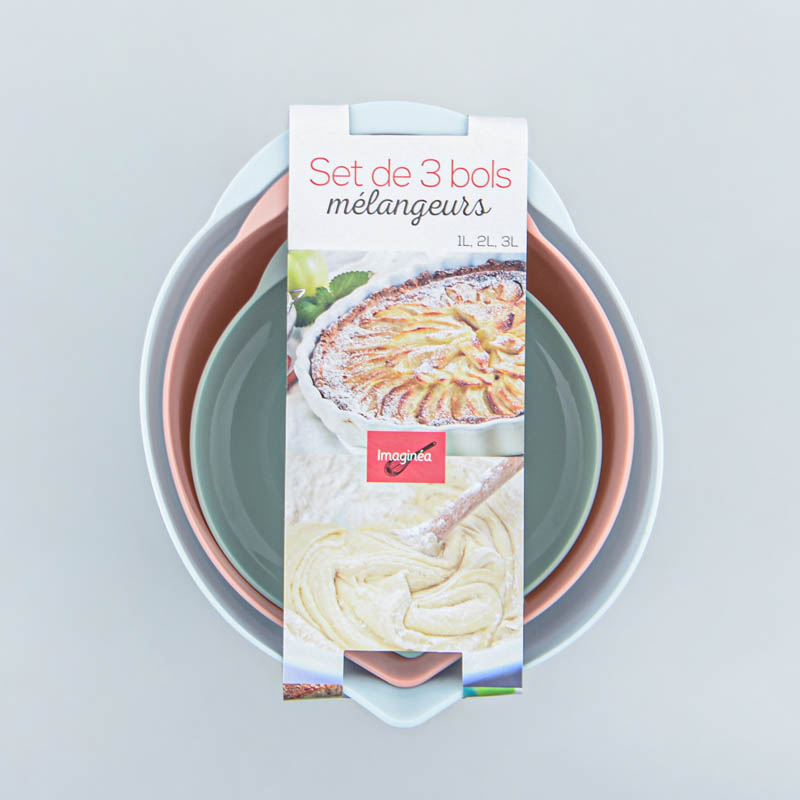 Lot De 3 Passoires Flexibles Empilables - 3 Litres, Blanc, Gris, Bleu, Plastique Sans BPA, 22 Cm