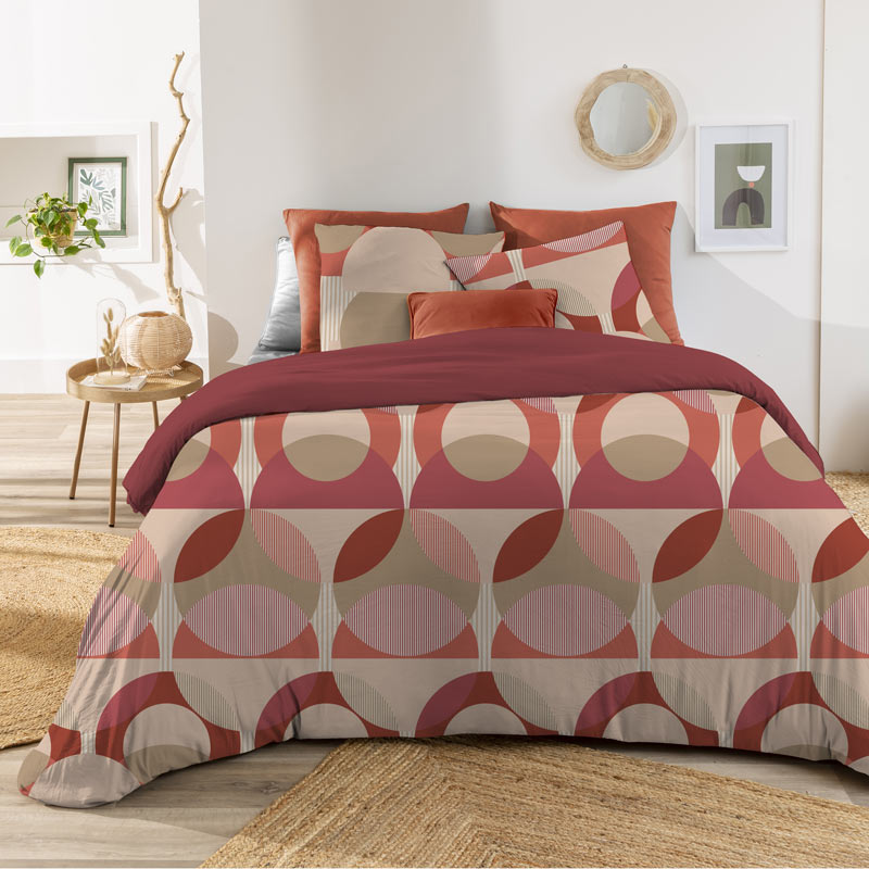 Parure de lit 'Karanda' corail