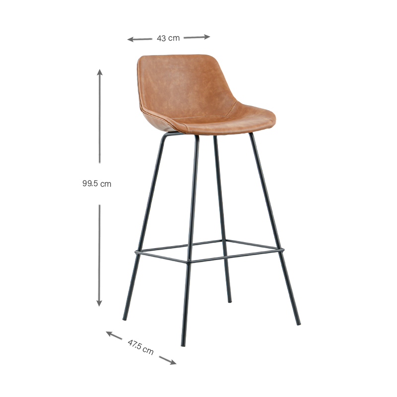 Tabouret 'Troquet' camel