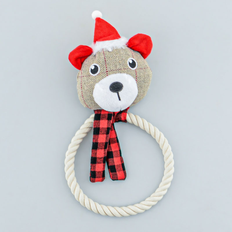 Jouet pour animaux Noël anneau ourson
