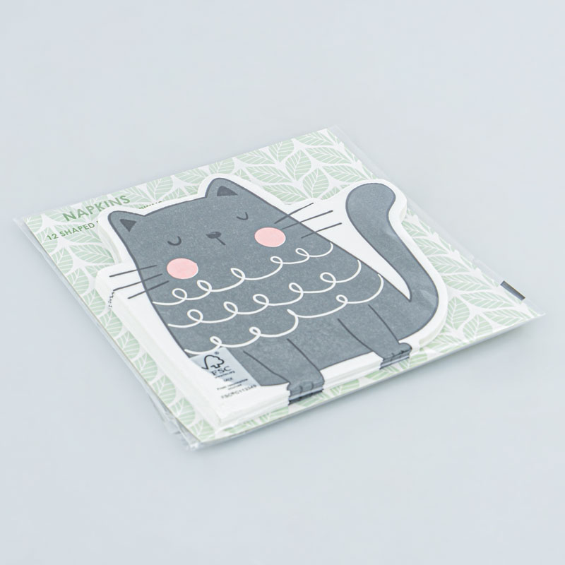 Lot de 12 serviettes 'Chaton'