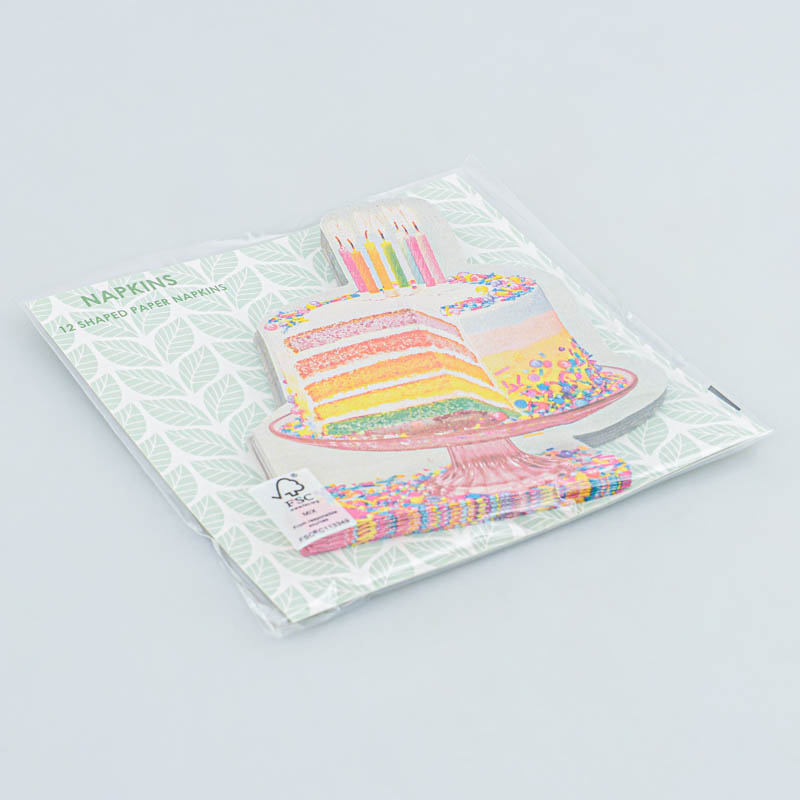 Lot de 12 serviettes 'Gâteau d'anniversaire'