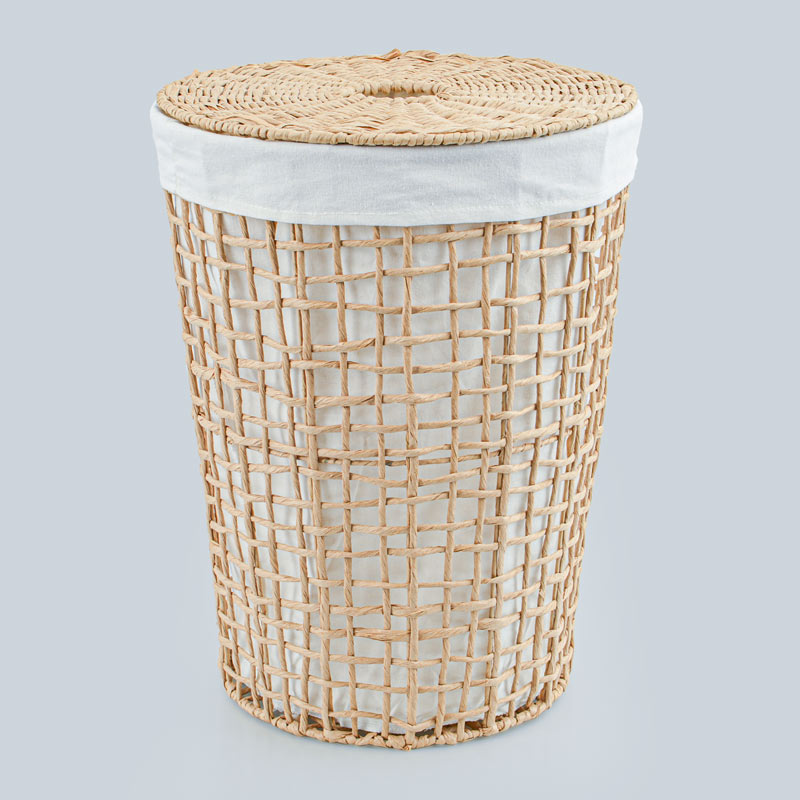 Coffre à linge 'Rustic' rond