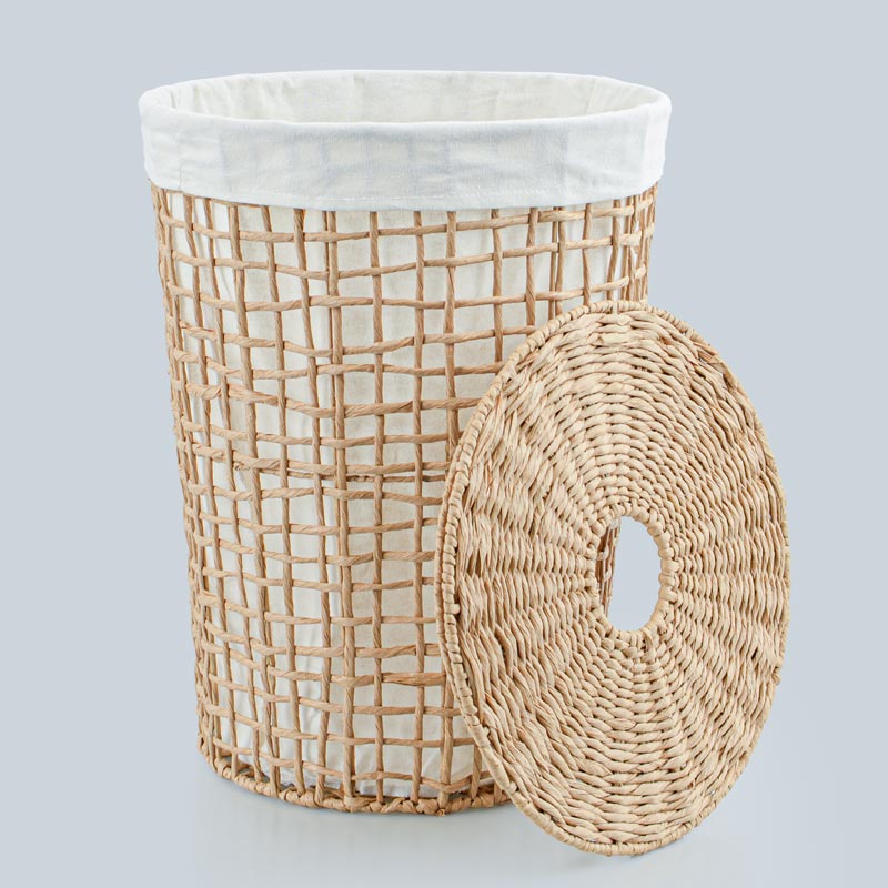 Coffre à linge 'Rustic' rond