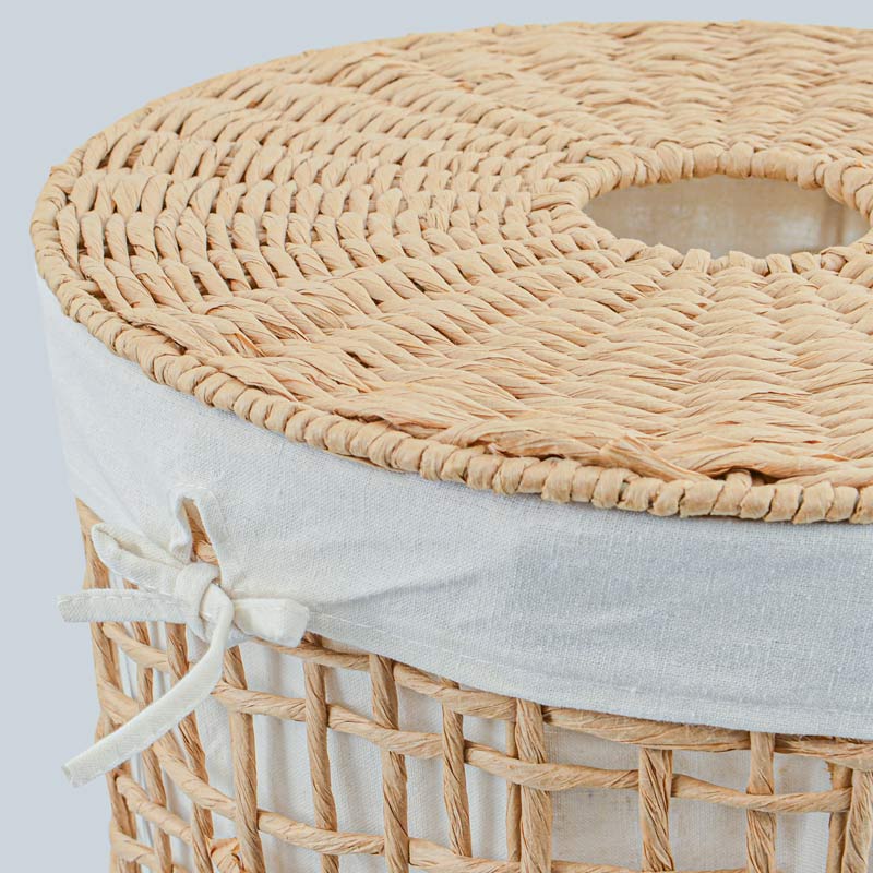 Coffre à linge 'Rustic' rond