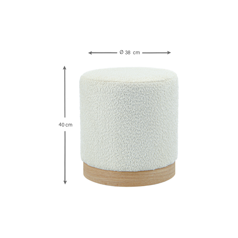 Pouf 'Curly' blanc