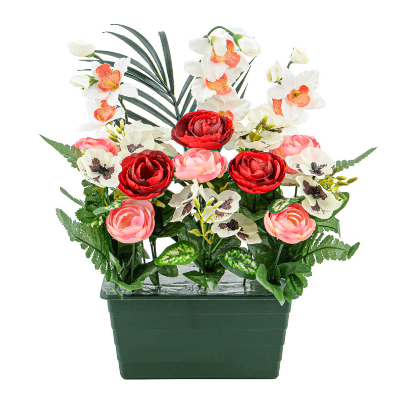 Jardinière de fleurs artificielles 