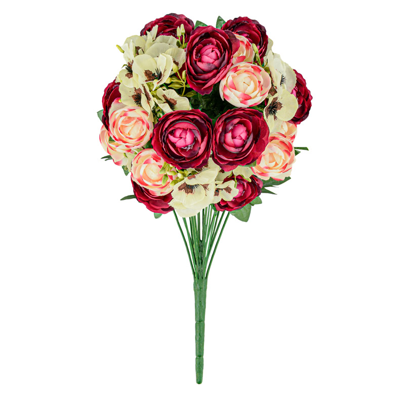 Bouquet de pensées et de renoncules