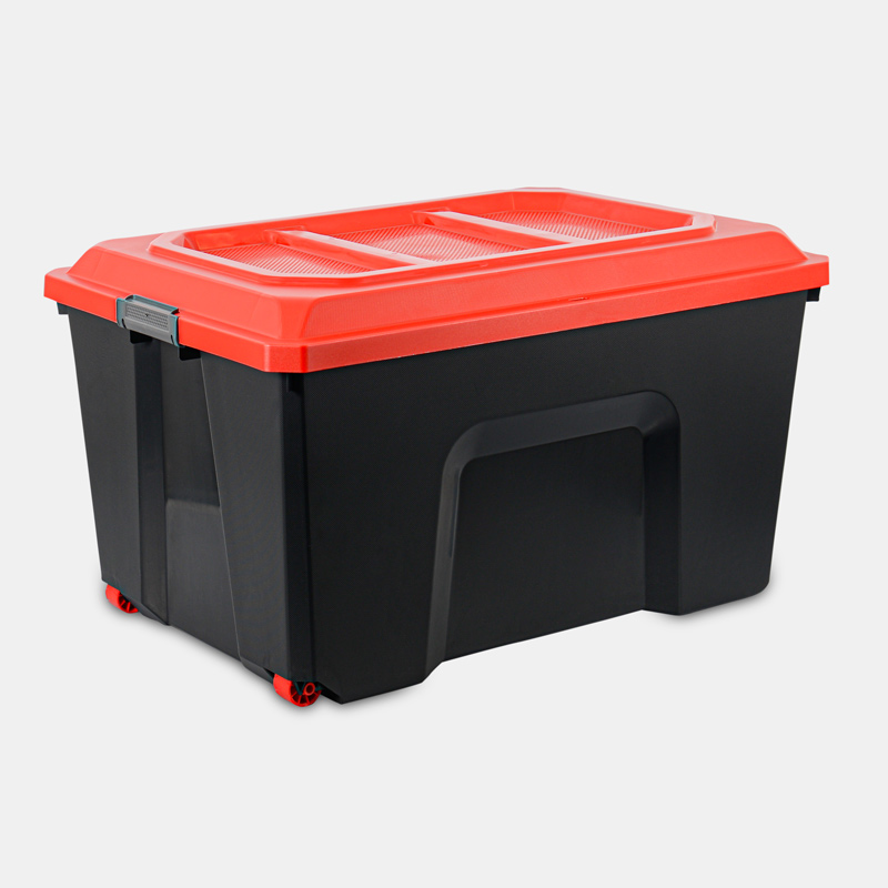 Bac de rangement 'Locker' noir et rouge 135L